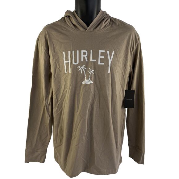 Hurley Other - New Mens Hurley Long Sleeve Hoodie Tee T-Shirt Sz S NWT Palm Tree